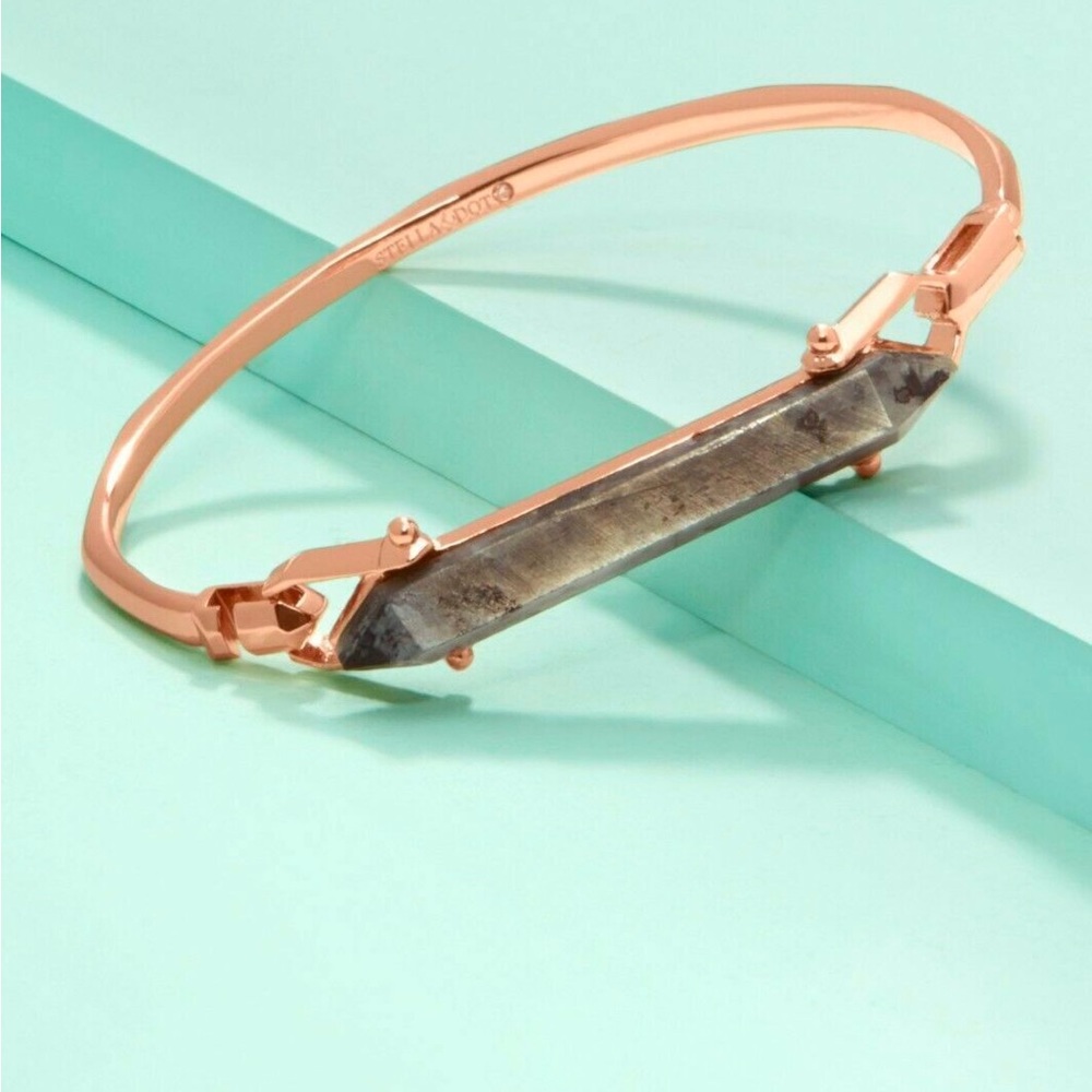 Stella & Dot Stone Rebel Bangle Bracelet-Rose Gold